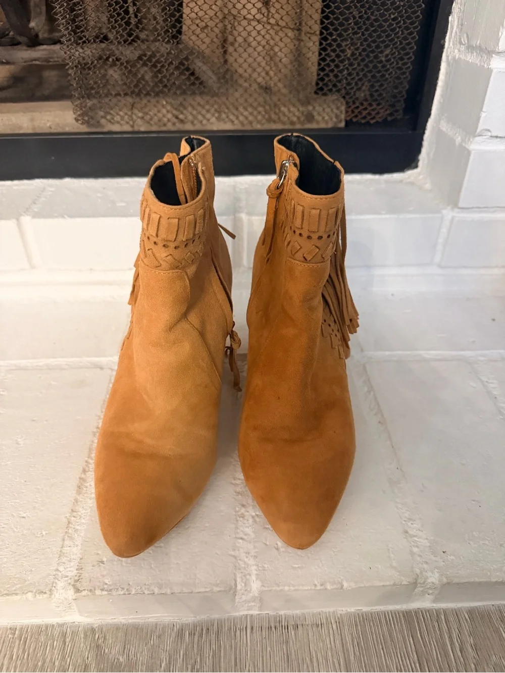Rebecca Minkoff Ilan Suede Fringe Ankle Boots | Size 8.5